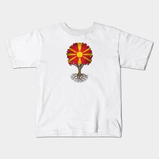 Tree of Life with Macedonian Flag Kids T-Shirt